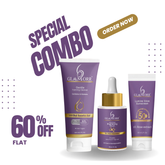 Glaamorr Complete Glow Skincare Combo (3-in-1) Gentle Foaming Cleanser (100ml), Lumine Glow Sunscreen SPF 50+++ (50ml) , Brightening Serum (30ml)