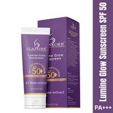 Lumine Glow Sunscreen SPF 50+++ | Broad Spectrum UV Protection with Rose Extract | Lightweight, Non-Greasy, Hydrating Sunscreen (50ml)