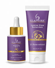 Glaamorr 1 × 5% Niacinamide Brightening Serum (30 ml) + 1 × Lumine Glow Sunscreen SPF 50+ PA+++ (50 ml)