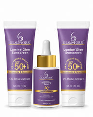 Glaamorr 1 × 5% Niacinamide Brightening Serum (30 ml) + 2 × Lumine Glow Sunscreen SPF 50+ PA+++ (50 ml)