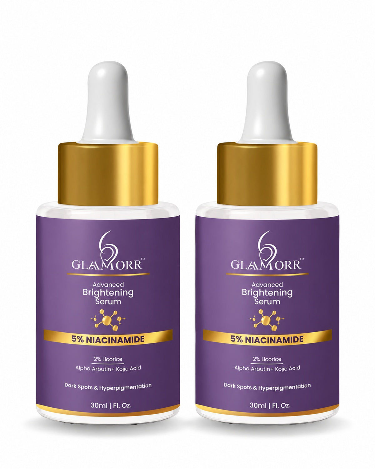 Glaamorr 2 × 5% Niacinamide Brightening Serum (30 ml)