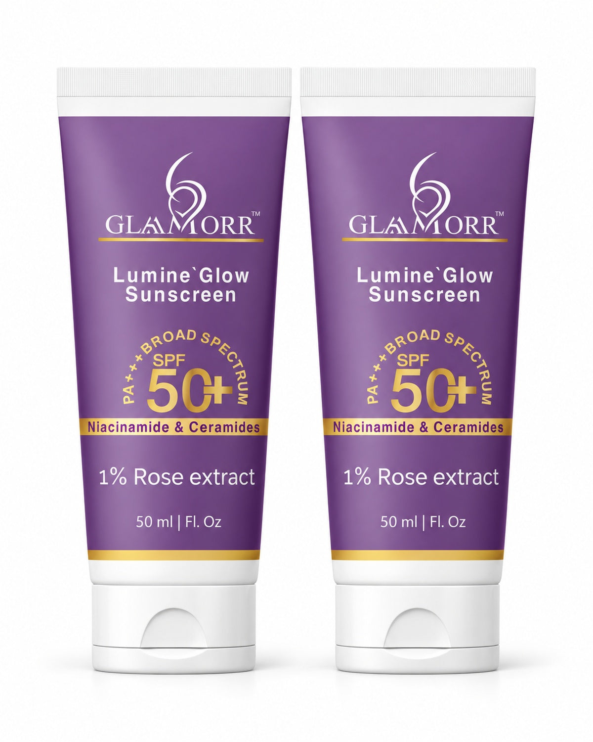 Glaamorr 2 × Lumine Glow Sunscreen SPF 50+ PA+++ (50 ml)
